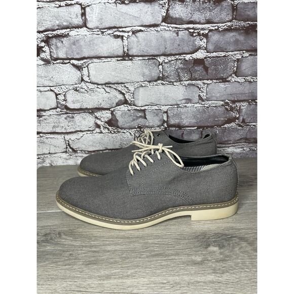 Public Opinion Gray Derby Oxfords Textured Fabric Casual Lace Up Shoes Men 9.5M - Picture 2 of 16